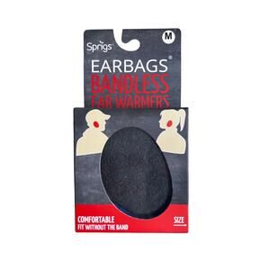NIB Sprigs Earbags Bandless Ear Warmers / Earmuffs Cover Black Insulated Medium